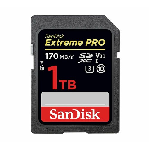 карта памяти sandisk sdxc 256gb extreme pro uhs ii v60 280 150mb s Карта памяти 1Tb SanDisk Extreme Pro SDXC UHS-I U3 V30 (170/90 MB/s)