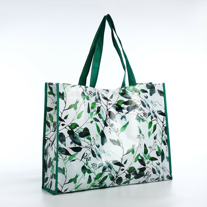 фото Сумка хозяйственна на кнопке, цвет зелёный