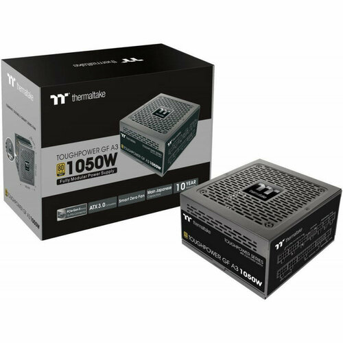 Блок питания Thermaltake ATX 1050W Toughpower GF A3 Gen5 80 gold 24pin APFC 140mm fan 12xSATA Cab Manag RTL 16110₽
