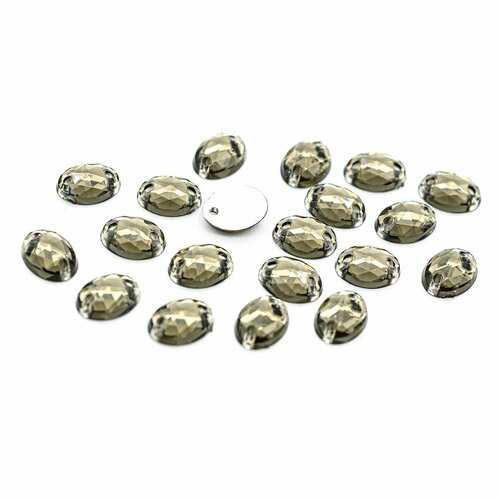 Стразы пришивные Astra &Craft, 6*8 мм, акриловые, овальные (23 темно-серый), 20 шт