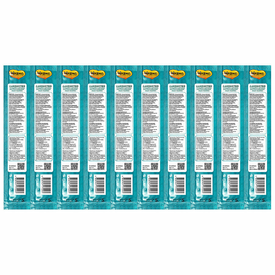 фото Лакомство Мнямс лакомые палочки 13,5 см для стерилизованных кошек из индейки и цыпленка 10х5 г NEW 14630147175090 Мнямс 4630147175093