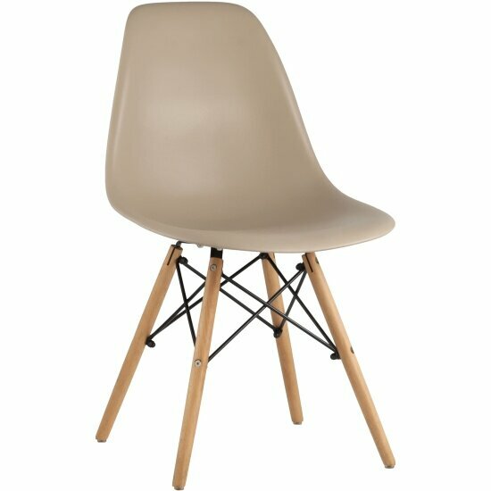 Стул обеденный Stool Group EAMES, бежево-серый, дер. ножки