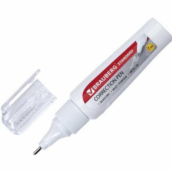 Ручка-корректор Brauberg "Energy" 7 мл металлический наконечник в упаковке с подвесом 222058