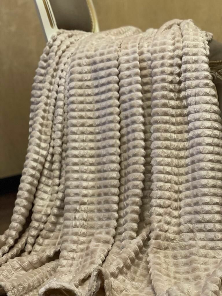 Плед пушистый 200*220 накидка на диван, кровать — фото 1