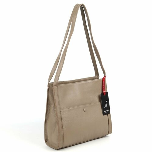 фото Сумка шоппер sergio valentini sv-0613 хаки-18, фактура гладкая, бежевый