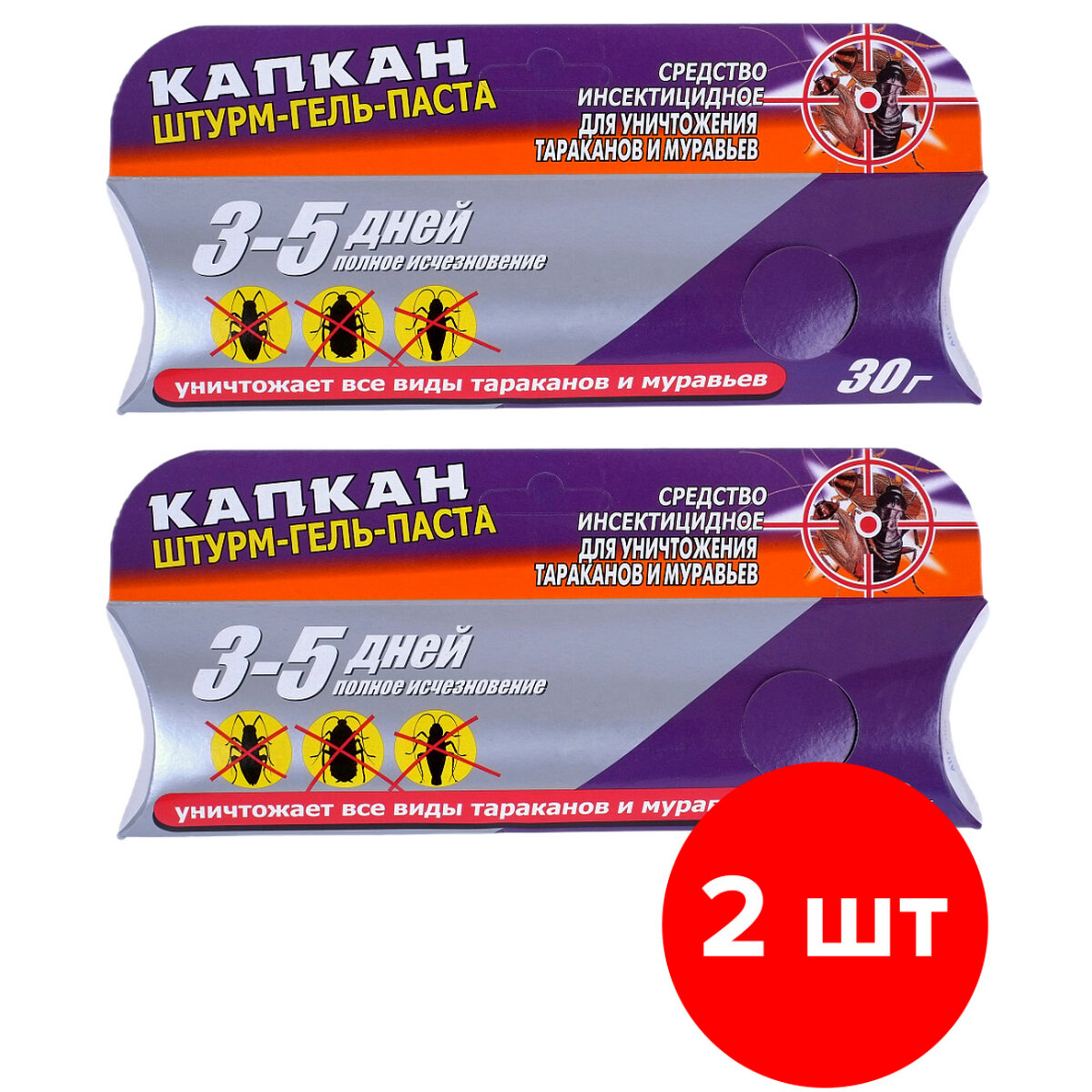 фото Гель от тараканов и муравьев русский-капкан Штурм шприц, 2шт х 30г (60 г)