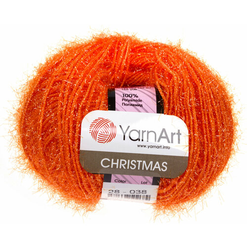 Пряжа Yarnart Christmas оранжевый (28), 100%полиамид, 142м, 50г, 3шт