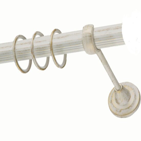 Карниз металлический одинарный Arco Doro DDA диаметр 28мм белое золото составной 360 см