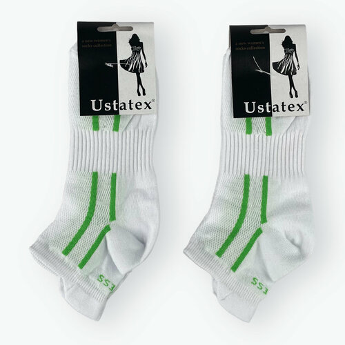 фото Носки юстатекс, размер 23-25, белый, зеленый