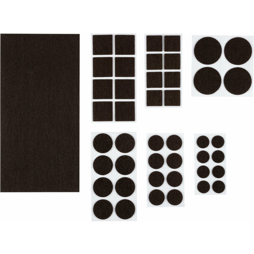 Накладки-протекторы для мебели самоклеящиеся 45шт набор коричневый 256₽