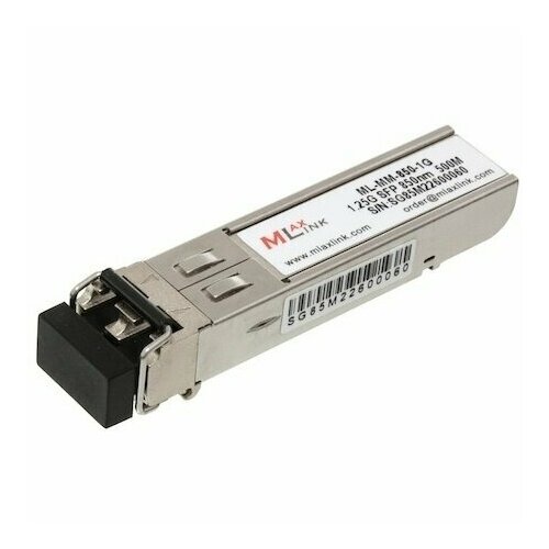 Трансивер MlaxLink ML-MM-850-1G SFP оптический многомодовый, 1.25 Гб/с, 0.5 км, 850 нм, 2xLC