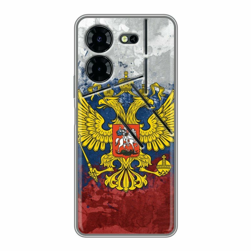 Дизайнерский силиконовый чехол для Текно Пова 5 Про / Tecno Pova 5 Pro Российский флаг и герб