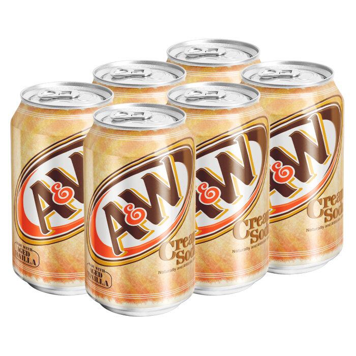 Газированный напиток A&W Cream Soda со вкусом крем сода (США), 355 мл (6 шт)