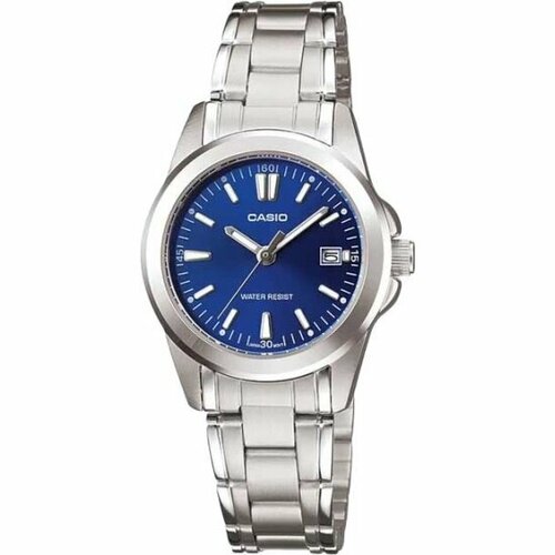 Наручные часы CASIO Collection LTP-1215A-2A2, серебряный, синий наручные часы casio collection casio ltp 1215a 2a2 синий серебряный