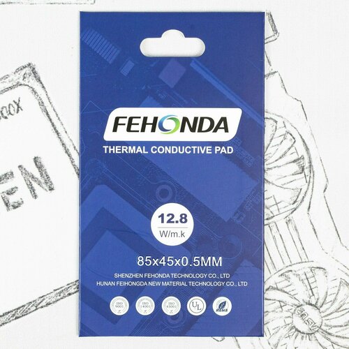 Термопрокладка Fehonda 85x45 mm 0.5 mm 12.8W