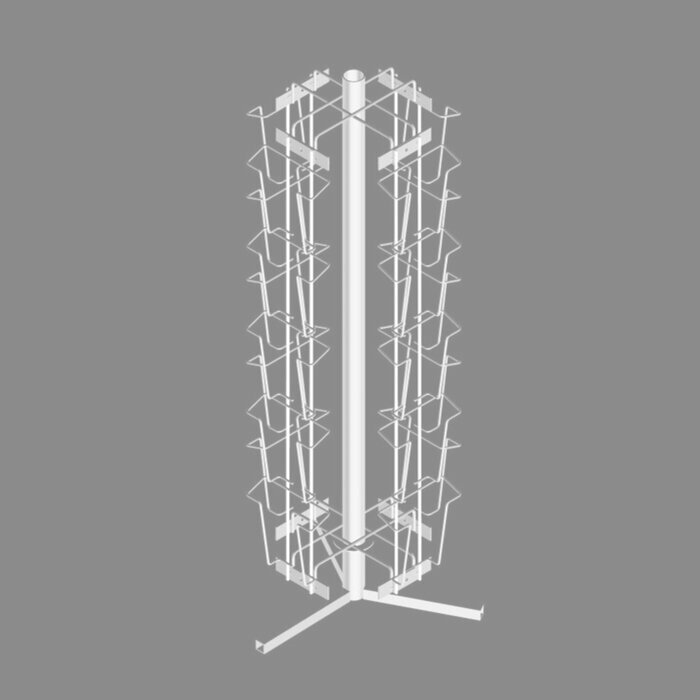 Буклетница настольная вращающаяся 20 ячеек А6, 20×20×80 см, цвет белый