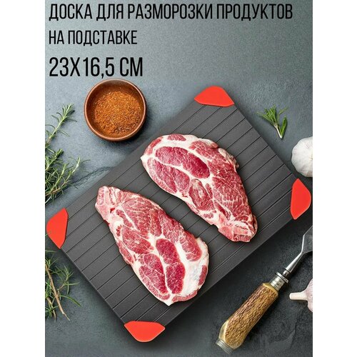 Доска для разморозки продуктов на подставке, 23х16,5 см черный