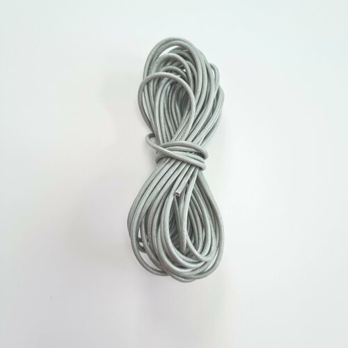 Шнур кожаный 2 мм серебристо-серый 10 м