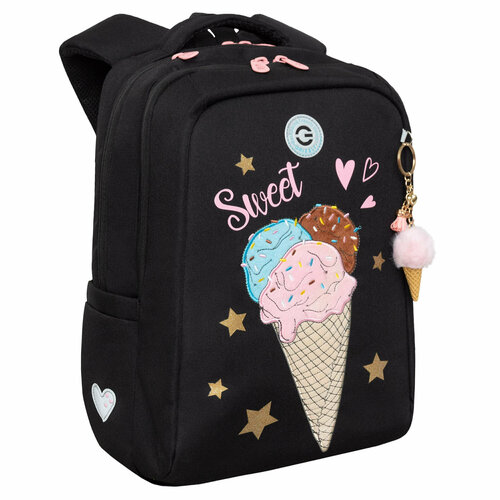 Рюкзак школьный GRIZZLY с карманом для ноутбука 13, двумя отделениями, анатомической спинкой, для девочки RG-466-3/4