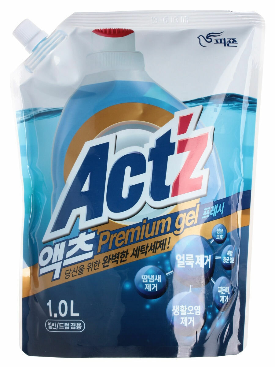 Pigeon Corporation Концентрированный гель для стирки белья ACTZ Premium Gel Fresh, Pouch 1 л