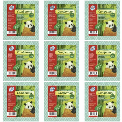 Мой дом Салфетка универсальная, евро, из бамбукового волокна, 34x38 см, 3 шт, 9 уп