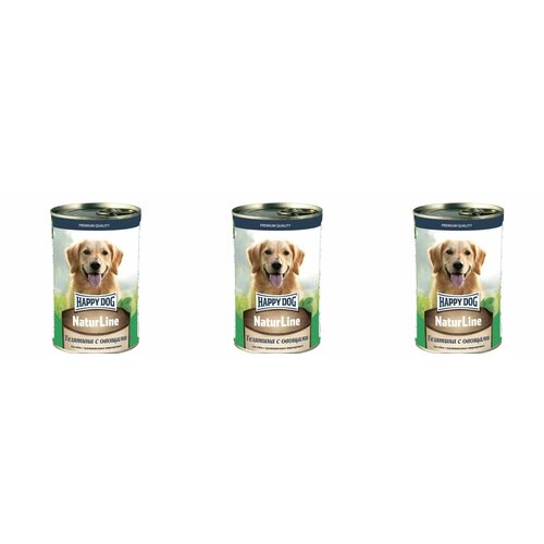 Happy Dog консервы для собак телятина с овощами, 410 г, 3 шт