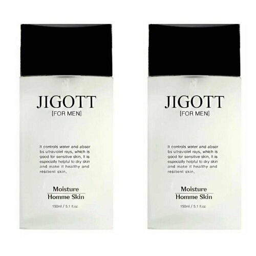 JIGOTT Тоник для мужской кожи лица MOISTURE HOMME SKIN 150мл - 2 штуки тонер для лица jigott moisture homme skin мужской 150 мл