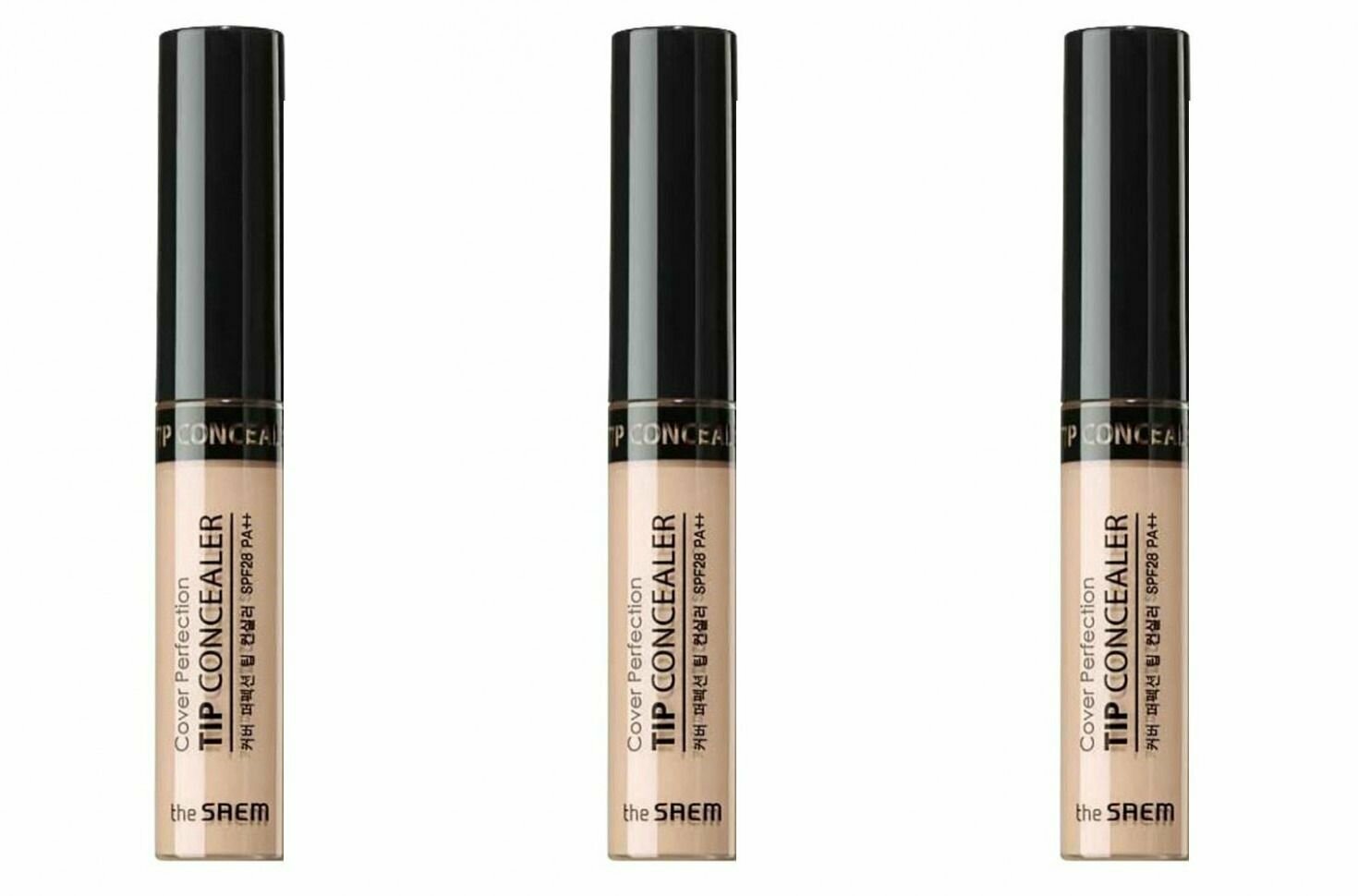 The Saem Консилер Cover perfection tip concealer, 1.5 natural beige, 1 мл, 3 шт