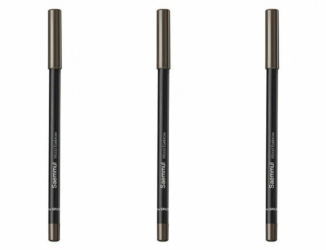 The Saem Карандаш для глаз и бровей Saemmul wood eyebrow, 02 gray brown, 3 шт