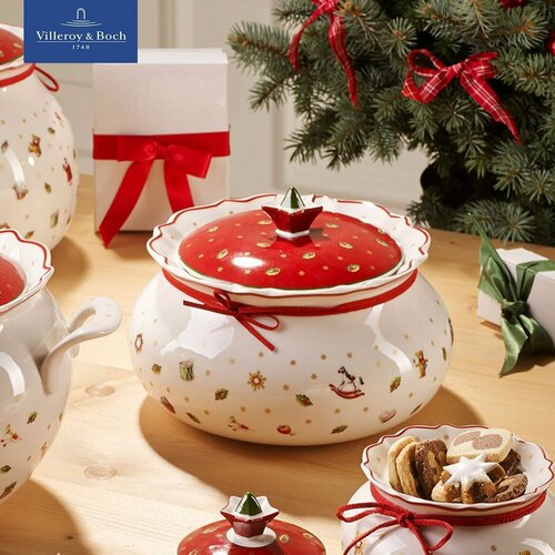 Банка для печенья новогодняя, 15х15см, Toy's Delight, Villeroy & Boch, Премиум-Фарфор