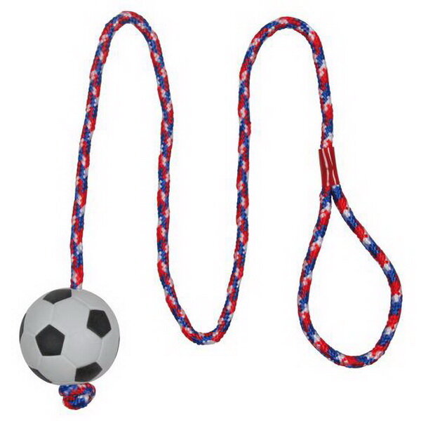 Nobby Игрушка для собак Мяч футбольный на веревке, 6,3 см
