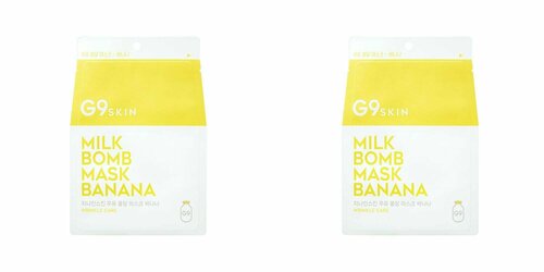 G9SKIN Маска для лица тканевая Milk Bomb Mask, Banana, 25 мл, 2 шт/