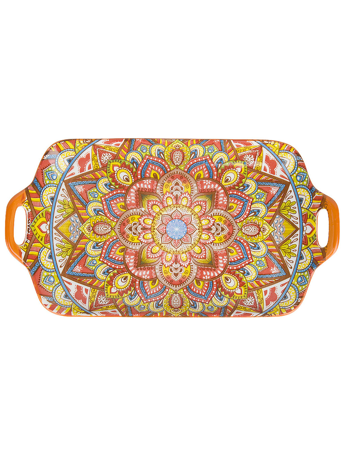 фото Поднос с ручками 30x16,5x3 см фарфоровый Arabesque оранжевый