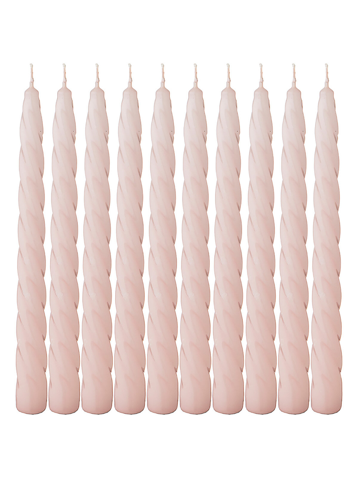 Набор свечей Новый Год Adpal, крученые лакированный нежно-розовый высота, 23 см