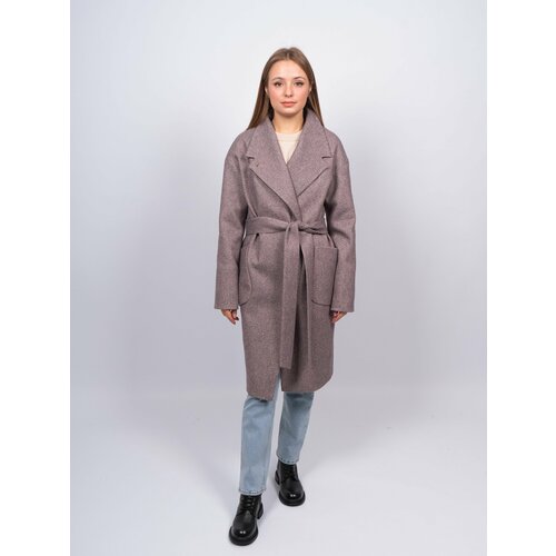 фото Пальто демисезонное, размер 46, коричневый 365 clothes