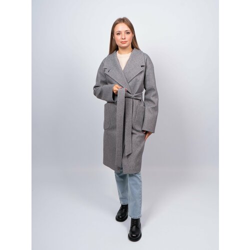 Пальто  демисезонное, размер 44, серый