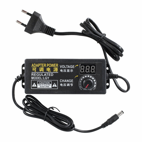 Регулируемый блок питания 9-24V 3A 55x25 72W для терминалов трансформаторов светодиодных лент систем видеонаблюдения маникюрных ламп 1089₽