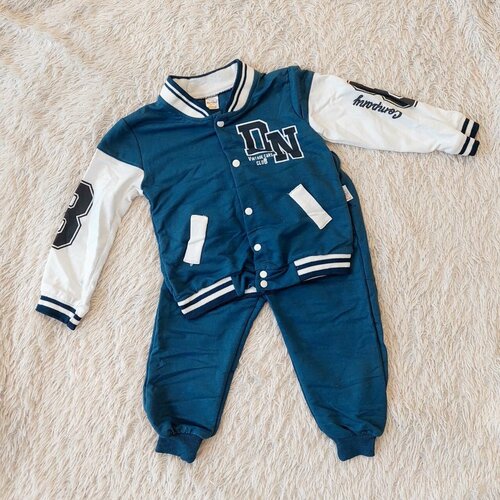Спортивная форма детская, олимпийка и брюки, размер 110, синий, белый