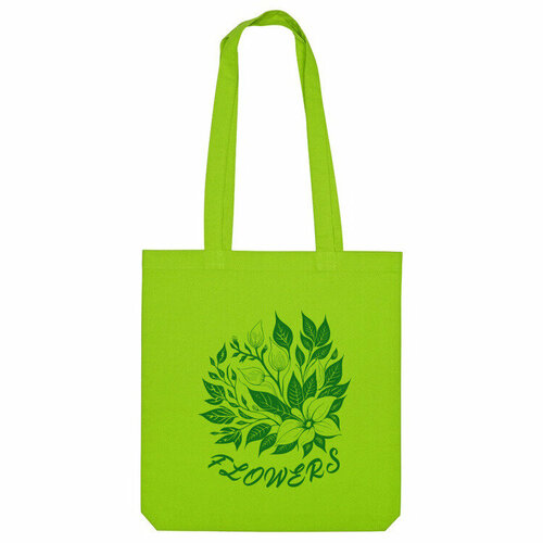 Сумка «Цветочная композиция (зелень)» (зеленое яблоко)