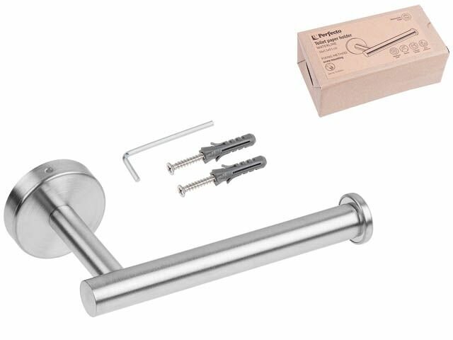 фото Держатель для туалетной бумаги, WATERLINE, нержавеющая сталь/матовый, PERFECTO LINEA (Размер: 16х5.5х9.1 см.) (35-031011)