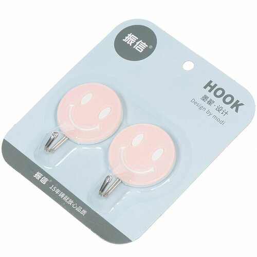 Крючок самоклеящийся, 2 шт, в ассортименте, Смайл, Y8-2773. 337297