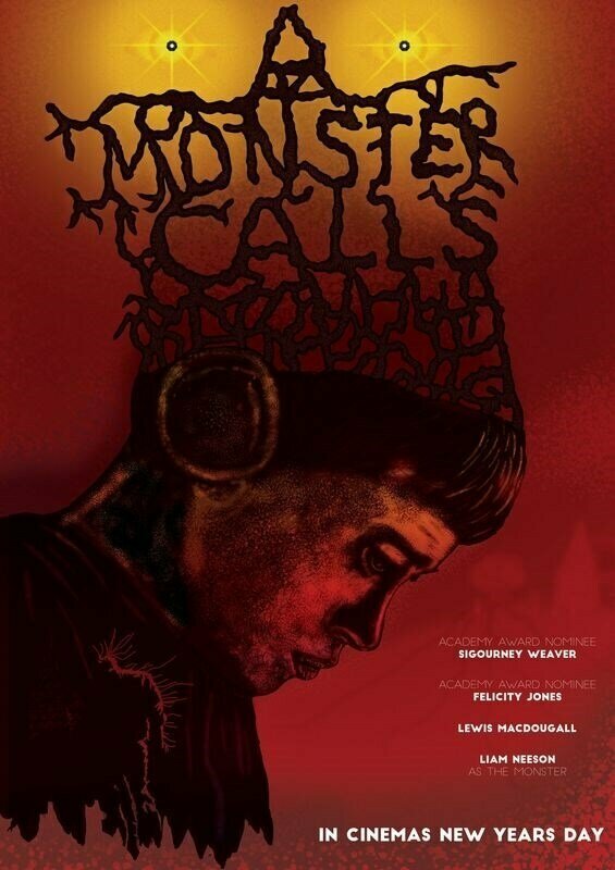 Плакат постер на бумаге Голос монстра (A Monster Calls) Хуан Антонио Байона. Размер 21 х 30 см