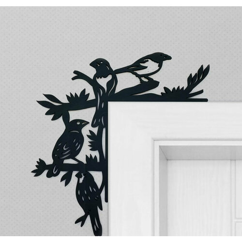 Панно 30х30 см 2 шт "Птицы" декоративное настенное чёрное, декор на стену, картина
