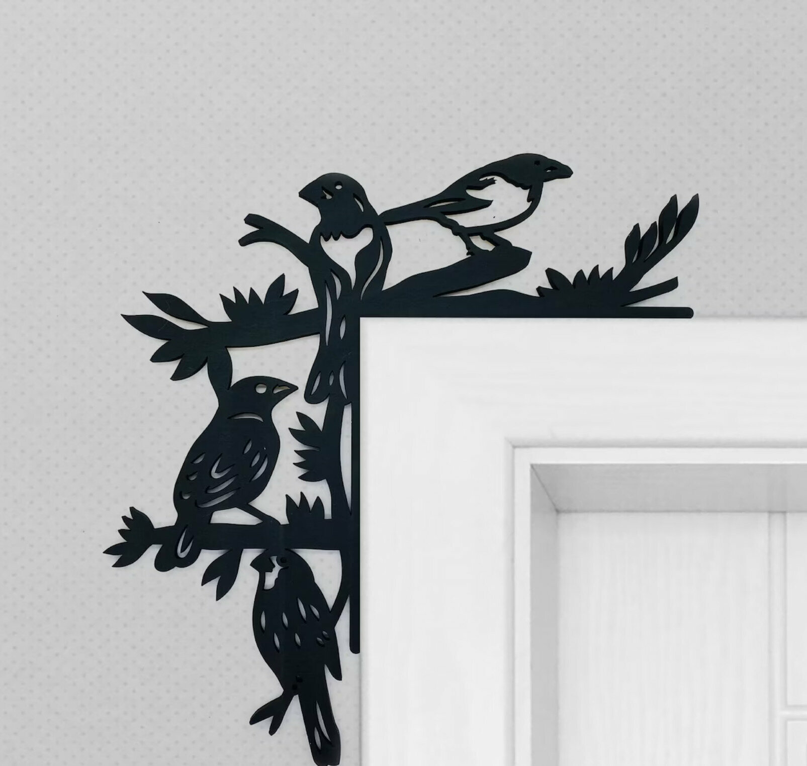 Панно 30х30 см 2 шт "Птицы" декоративное настенное чёрное, декор на стену, картина