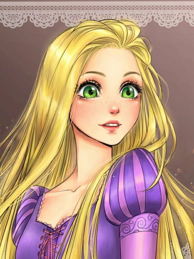 Плакат, постер на бумаге Disney Princess -Rapunzel/Рапунцель/искусство/арт/абстракция/творчество. Размер 60 х 84 см