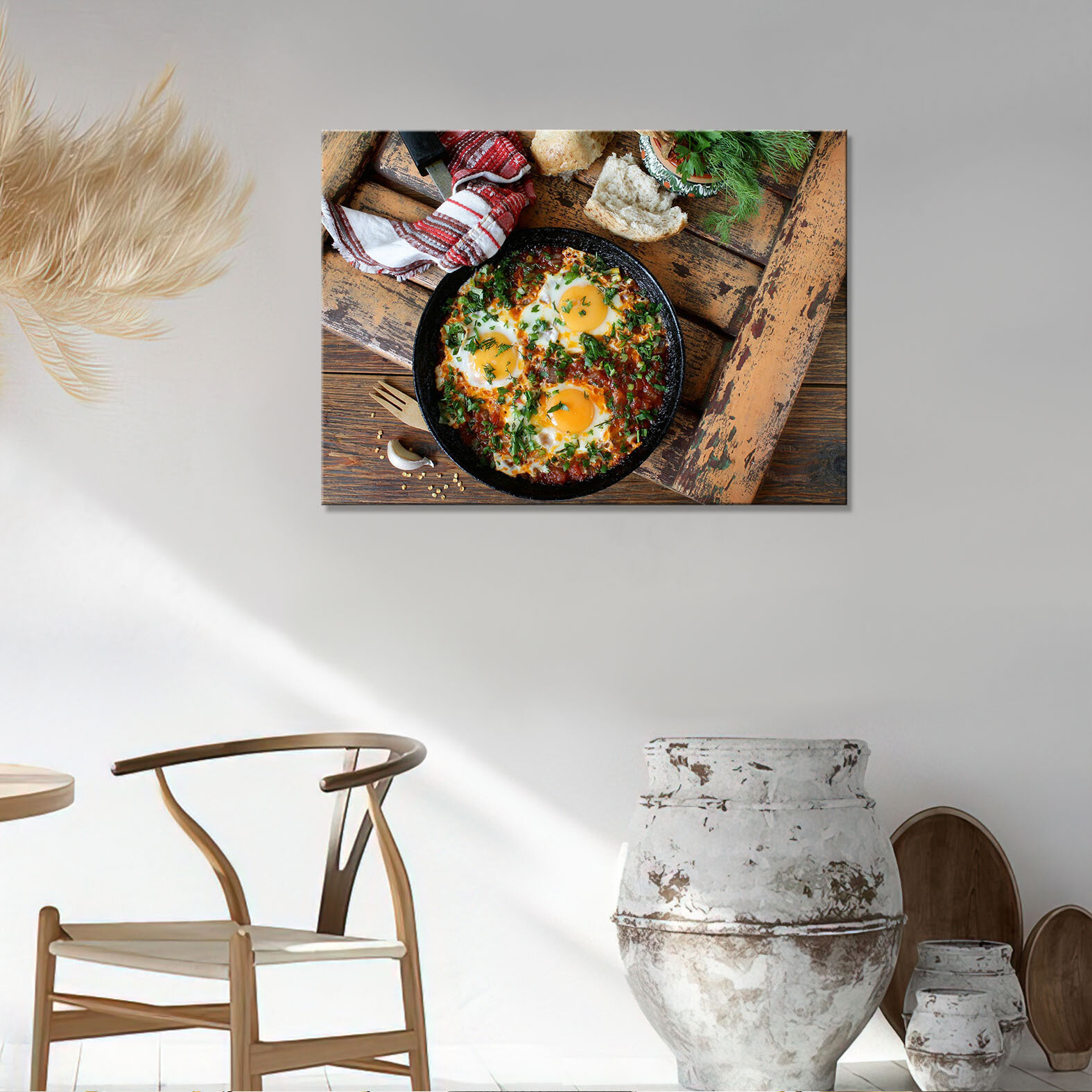 Картина/Картина на холсте для интерьера/Картина на стену/Картина для кухни/ - вкусный завтрак 30х40