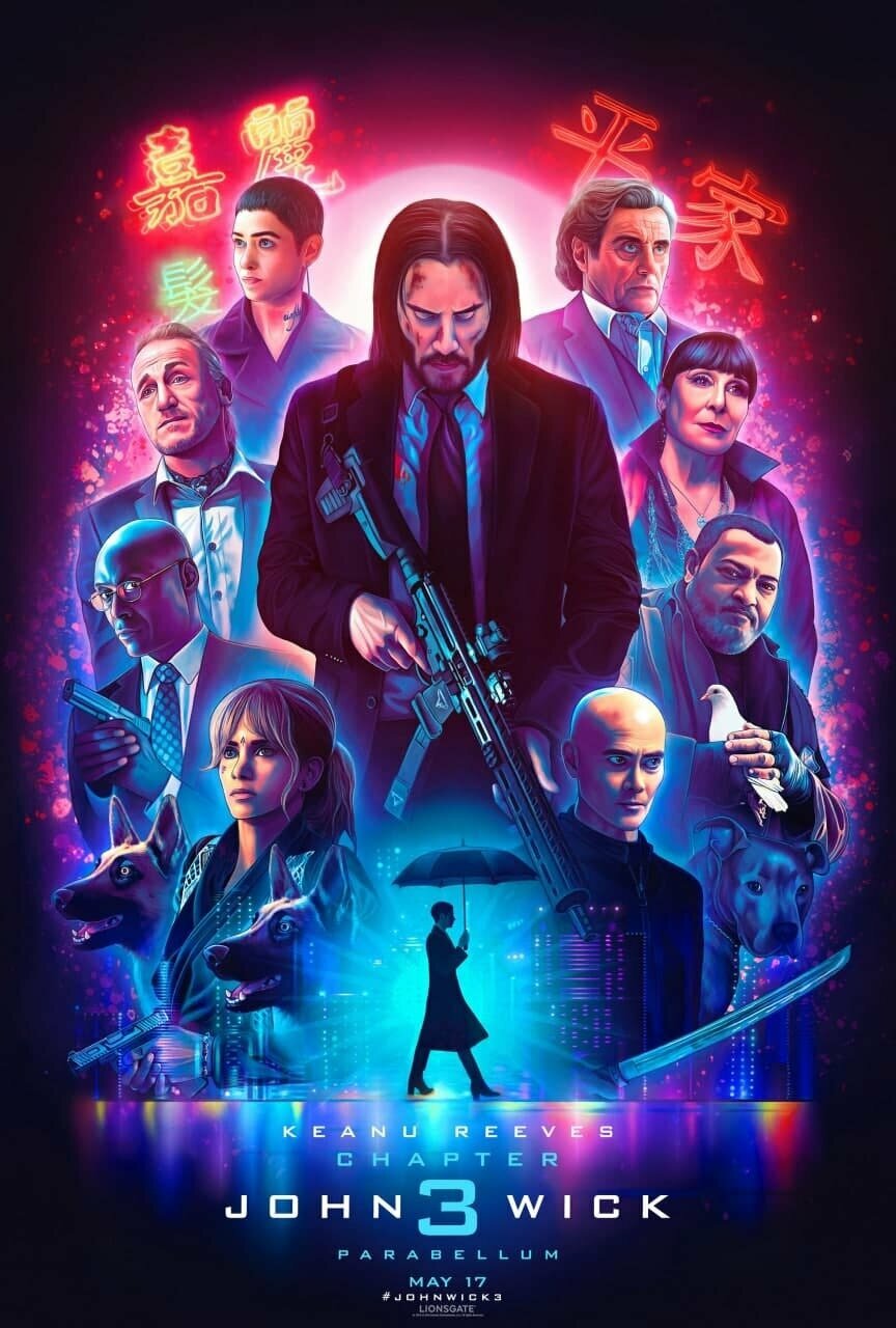 Плакат постер на бумаге Джон Уик 3 (John Wick: Chapter 3-Parabellum 2019г). Размер 30 х 42 см