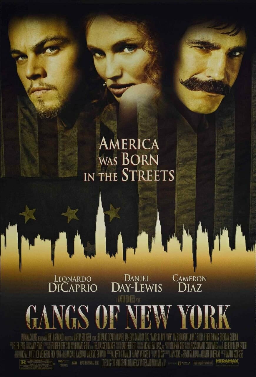 Плакат постер на бумаге Банды Нью-Йорка (Gangs of New York 2002г). Размер 21 х 30 см