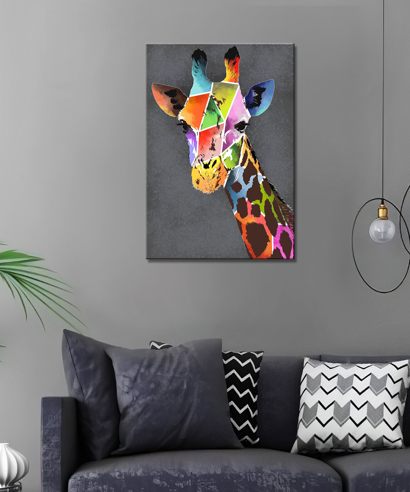 Картина - Жираф, жираф красками, арт жираф, пятнистый жираф (8) 60х80
