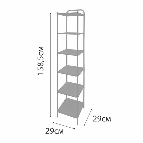 Стеллаж напольный 290х290х1585 мм Fixsen Practica черный (FX-670B/85385)